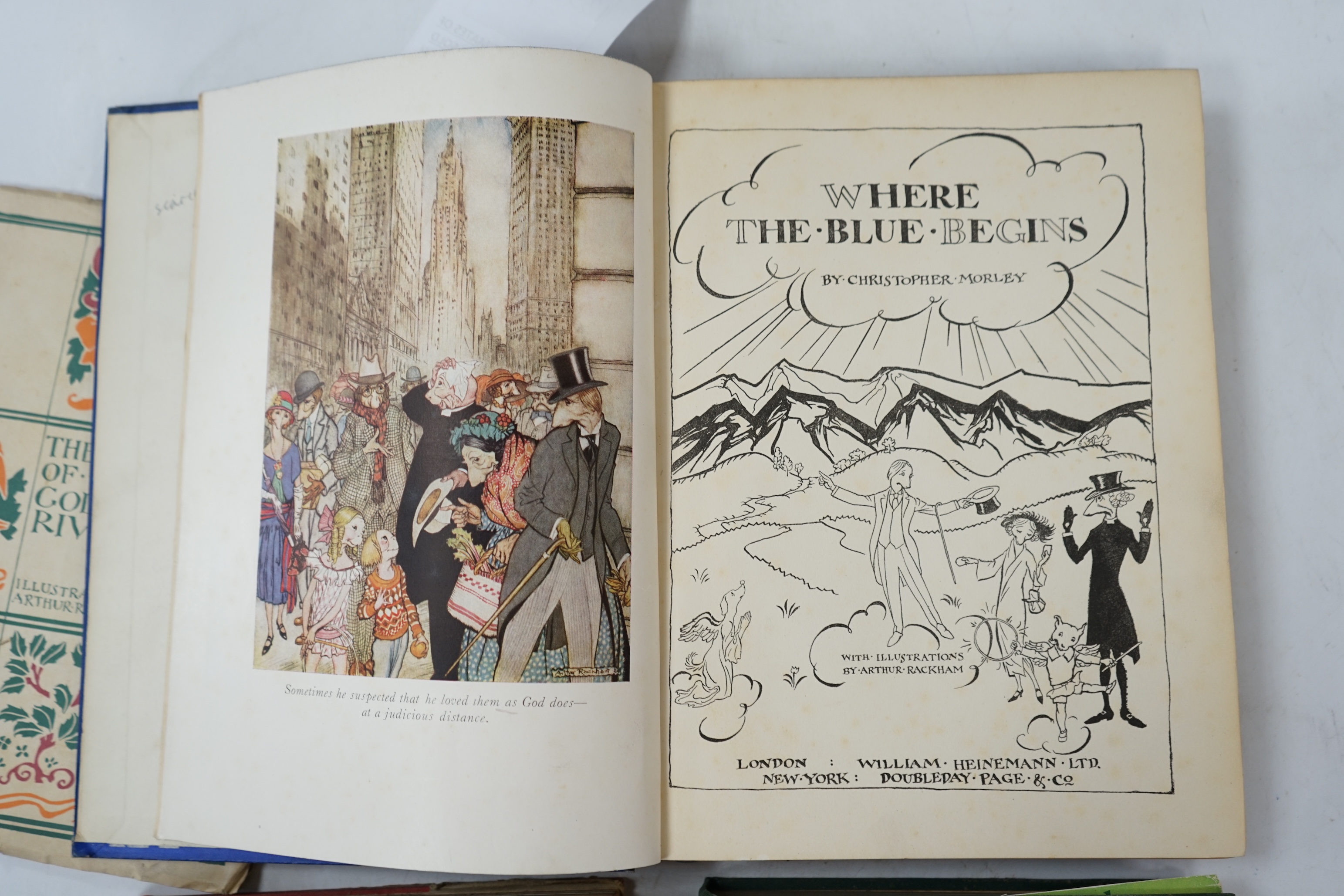 Lamb, Charles & Mary - Tales from Shakespeare. illustrated by Arthur Rackham. 1st trade edition thus. 12 coloured plates, num. text illus. and decorations; original gilt pictorial cloth and d/wrapper. 1909; Grahame, Kenn